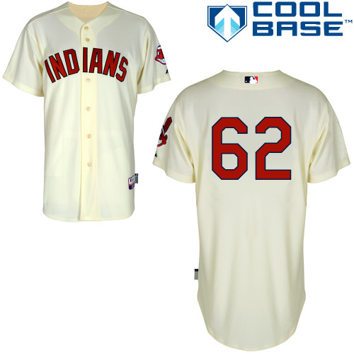 Jose Ramirez #62 MLB Jersey-Cleveland Indians Men's Authentic Alternate 2 White Cool Base Baseball Jersey
